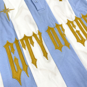 Camiseta de fútbol a rayas City Of God para hombre, camiseta de fútbol bordada de manga corta, corte regular, para todas las estaciones, ropa para adultos - Product Image 6