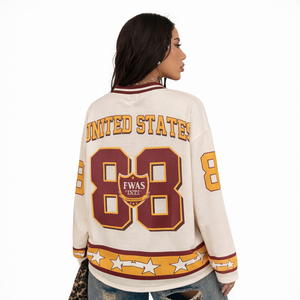 Maillot de football américain tendance pour femme, col en V, manches courtes, imprimé numérique, coupe ample, t-shirt de basketball, fournisseur OEM - Product Image 3