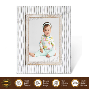 Burnt <b>White</b> Antique Color 100% Natural Solid Mango Wood Photo <b>Frame</b> for Home Decoration from Indian Manufacture & Exporter - Product Image 2