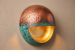 Hammered Brass Wall Sconce Removable Design Rustic Modern Exterior Lamp Warm Glow Lighting for Diwali Celebrations - Product Image 2