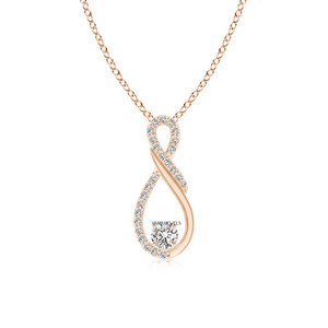จี้เพชรรูปอินฟินิตี้สีทองคำจาก Vaayu Jewels สำหรับผู้หญิง สไตล์โรแมนติก เหมาะสำหรับงานแต่งงาน ทอง 10K 14K 18K เงิน 925 935 - Product Image 2