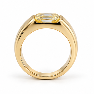 14k Yellow Gold Lab Grown Diamond Prong Setting IGI Certified Minimalist Engagement Wedding Band <b>Ring</b> for <b>Men</b> Daily Party - Product Image 5