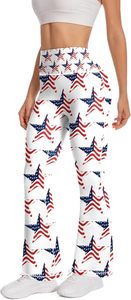 Women's High Waist Flared Yoga Pants Solid Spandex/Polyester <b>Seamless</b> Bell Bottom <b>Leggings</b> - Product Image 5