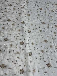 Tissu en dentelle perlée, tissu brodé, maille à sequins, organza pour la couture, abaya, kaftan, vêtements de mariage, fournisseur pour l'exportation, acheteurs - Product Image 4