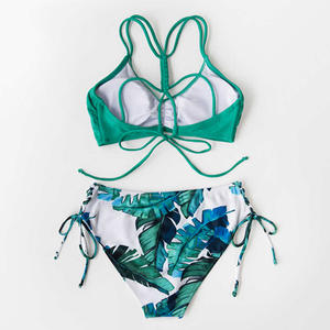 Traje de Baño Paradise Escape con Tirantes, Recortes Audaces, Volantes Coquitos y Lazos Ajustables, Ideal para Vacaciones de Verano y Resorts Exóticos - Product Image 4