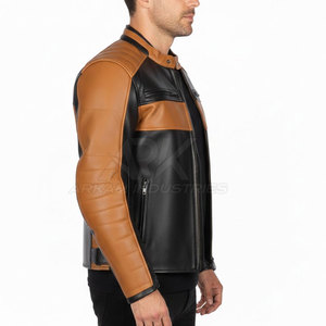 Chaqueta de cuero para motocicleta para hombre, diseño personalizado con tu propio logo, impermeable, informal. - Product Image 6