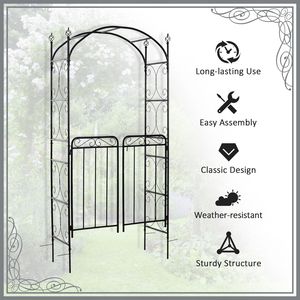 Arco da Giardino in Metallo per Piante Rampicanti, Decorazione per Matrimoni, Recinzione e Cancelli - Product Image 5
