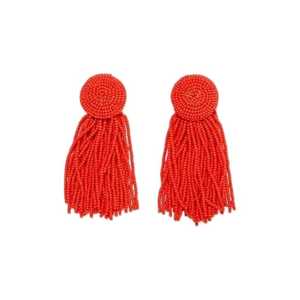 Boucles d'oreilles pendantes à pampilles perlées roses pour femmes, style bohème, bijoux de fête - Product Image 2