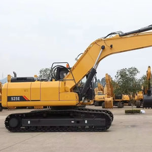 High Reach Used 3 Ton Yellow Crawler Digger with Fully Enclosed Glass Cabin and Front Leveling Blade for Grading - Product Image 1