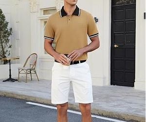 เสื้อโปโลชายสีน้ำตาลคุณภาพดีขายดี ทรงหลวม แขนครึ่งตัว เหมาะสำหรับใส่เล่นกอล์ฟ เล่นกีฬา ใส่ลำลองช่วงฤดูร้อนและกิจกรรมกลางแจ้ง - Product Image 4