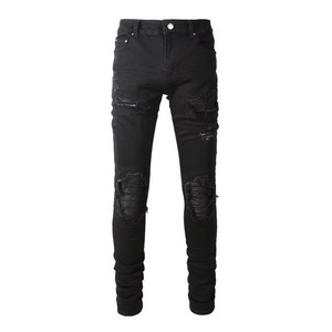 Jeans en denim sur mesure pour hommes, respirants, séchage rapide, délavé moyen, décontractés, mode outdoor, 100% coton, vente en gros, hiver - Product Image 1