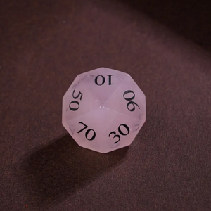 Juego de Dados de Cuarzo Rosa Natural Hechos a Mano de Lujo, Colección Premium de Dados Poliédricos para Juegos de Rol de Mesa - Product Image 4