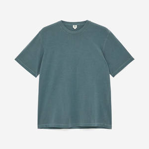 Camiseta de Hombre Lisa de Alta Calidad, Algodón Duradero de Peso Medio, Cuello Redondo Acanalado, Ajuste Holgado, Absorbe la Humedad, Hombro Caído, Estilo Urbano - Product Image 1