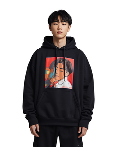 เสื้อฮู้ดดี้ผู้ชายไซส์ใหญ่ สีดำ ผ้าฟลีซเรียบ สวมหัว สไตล์ลำลอง สตรีทแวร์ ทรงปกติ ผ้าฝ้ายถัก สำหรับฤดูใบไม้ร่วง - Product Image 3