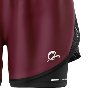 Shorts de sport 2-en-1 pour femme, respirants, anti-transpiration, taille élastique, légers, séchage rapide, Spandex/Nylon, sans fermeture avant - Product Image 5