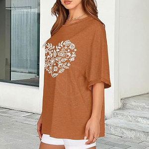 Custom Wholesale Oversize <b>Women</b> T <b>Shirts</b> Cotton <b>Loose</b> Fit Short Sleeve Casual Tops <b>For</b> <b>Women</b> Street Wear Clothing - Product Image 2