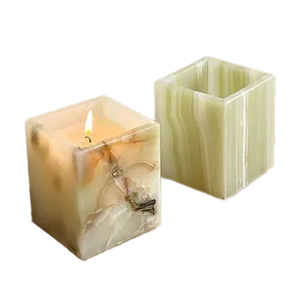 Best Selling Natural Stone <b>Marble</b> Decoration Factory Wholesale Price Modern Onyx Candle Holder <b>Jar</b> In Low Price - Product Image 2