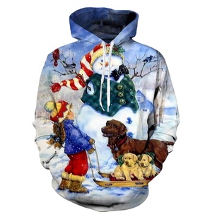 Sweat-shirt en molleton 100 % coton pour homme, motif drôle et mignon, idéal pour les fêtes de Noël 2021, couleur unie ou camouflage - Product Image 5