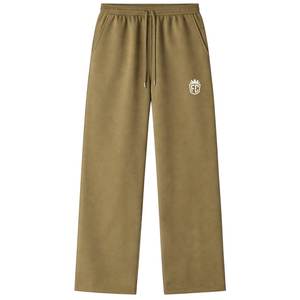 Conjunto de Sudadera con Capucha y Cremallera con Ribete en Contraste y Pantalones Jogger para Hombre, Ropa Deportiva Casual de Algodón en Verde Oliva - Product Image 3