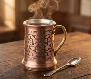 Copper Hospitality Mug Decorative Drinking <b>Cup</b> for Hotels Restaurants and Cafés - Product Image 4