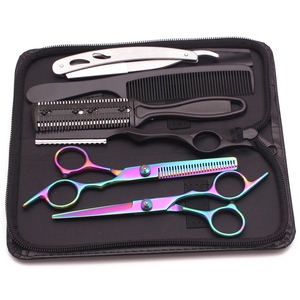 En gros, ensembles de ciseaux de coiffure et d'éclaircissement en acier inoxydable, personnalisables, avec vis - Product Image 1