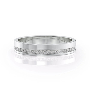 Bague de mariage en or jaune sertie de diamants de laboratoire - Product Image 1