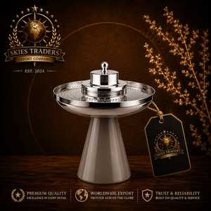 Quemador de Incienso de Acero Inoxidable Gris de Lujo Skies Traders, para Oud Árabe, Bakhoor, Mabkhara, Calentadores de Alimentos y Cazuelas Premium - Product Image 1