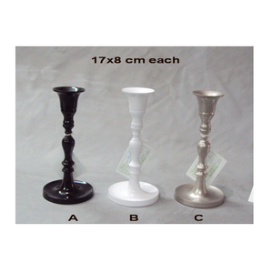 Decorative <b>Candlestick</b> Holder Set Black, White & <b>Silver</b> Finish Elegant Home Décor Centerpiece for Stylish Party & Living Room - Product Image 1