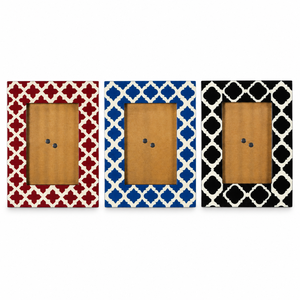 Marco de Fotos con Incrustaciones de Madreperla y Borde de Mosaico Blanco y Negro, Diseño de Concha Iridiscente, Proveedor Mayorista de Decoración para el Hogar - Product Image 2