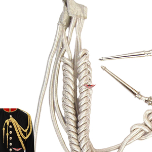 <b>Dress</b> Aiguillette <b>Silver</b> <b>Dress</b> Aiguillette <b>Silver</b> Bullion wire aiguillettes Hand knitted Aiguillettes - Product Image 5