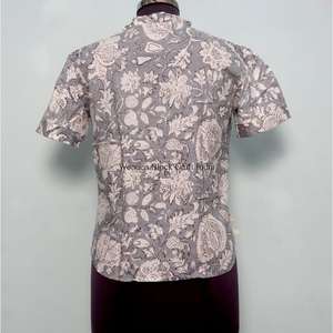 เสื้อคอเต่าพิมพ์ลายดอกไม้สไตล์เกาหลีวินเทจ - เสื้อผ้าลำลองสุดชิคสำหรับผู้หญิง ผ้าฝ้าย 100% เป็นมิตรกับสิ่งแวดล้อม ขายส่ง - Product Image 6