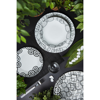 Service de table en porcelaine noir et blanc Excelsa Modern, 12 pièces, passe au lave-vaisselle, idéal pour les réceptions