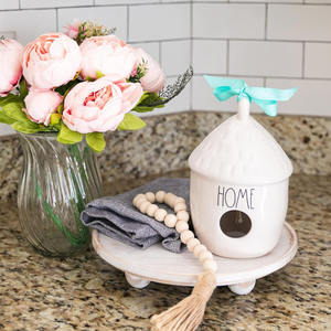 Plateau en bois à pieds blanchis à la chaux Riser Support de piédestal de ferme en bois pour décoration de gâteau et affichage Support de gâteau rustique au prix d'usine - Product Image 4