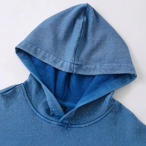 Sweat à capuche surdimensionné personnalisé de haute qualité, avec strass, style streetwear, respirant, pour hommes, avec option OEM - Product Image 3