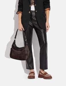 Bolso de Hombro Tipo Hobo de Cuero Genuino para Mujer, Bolso Bandolera con Cierre, Gran Capacidad, Textura Granulada, para Viajes Diarios - Product Image 3