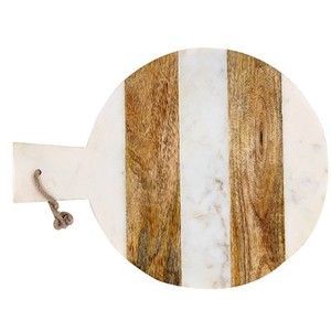 Tabla de cortar decorativa de mármol y madera para mesa de comedor, bandeja para queso, servir aperitivos y decoración de cocina - Product Image 4