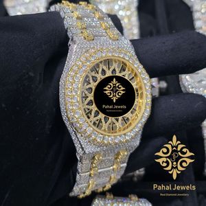 Montre de luxe unisexe Pahal Jewels en acier inoxydable, cadran 40 mm, mécanique analogique, design ajouré, verre saphir, fermoir à charme pièce de monnaie - Product Image 4
