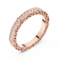 Bague Éternité en Moissanite, Taille Ronde Brillante, Sertissage Canal, Argent 925, Bijou de Mariage Classique Unisexe