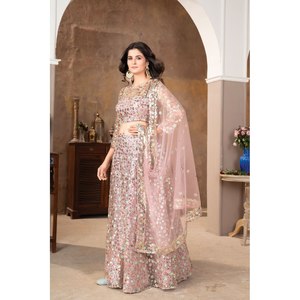 Hermosa secuencia de trabajo Lehenga Choli para ropa de fiesta india y pakistaní - Product Image 6