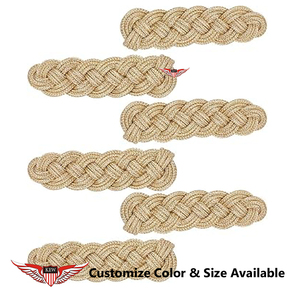 KEW Epaulettes de hilo de oro trenzado estrecho para hombro, con cordón trenzado dorado y hilo de oro para hombro - Product Image 3