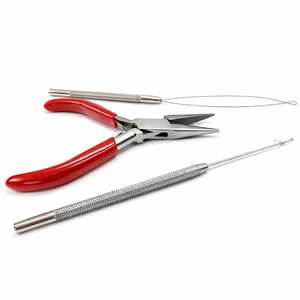 Pince à micro-anneaux en acier inoxydable pour extensions de cheveux, outil de sertissage OEM, prix d'usine - Product Image 4