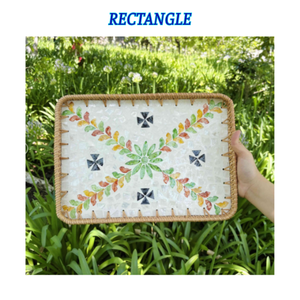 Decorative Rattan Tray Natural Woven Tray for <b>Coffee</b> <b>Table</b> Styling - Product Image 3