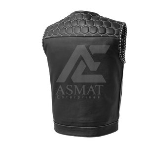 Chaleco cómodo para motociclistas, sin mangas, estilo biker, para hombre, hecho en Pakistán. - Product Image 6