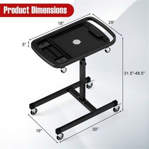 2-in-1 <b>Working</b> <b>Table</b> with 4 Rollers and Part Tray Utility Cart - Product Image 4