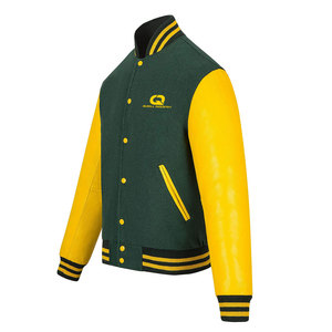 Pakistan Made Custom Stand Front <b>Leather</b> Sleeves Windproof Breathable Winter Casual Varsity <b>Jacket</b> for <b>Men</b> High Quality - Product Image 4