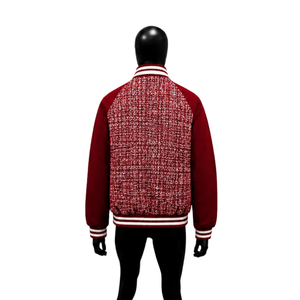 PREMIUM <b>RED</b> VARSITY JACKET Casual Woolen Style Autumn Wear FASHION OUTERWEAR STREET STYLE JACKET CLASSIC COLLEGE WEAR URBAN VARS - Product Image 2