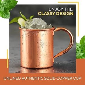 Taza de cobre con acabado brillante, diseño personalizado, hecha a mano, estilo Moscow Mule, con asa de latón para cócteles, de proveedor indio. - Product Image 3