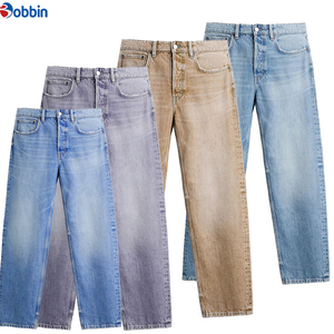 กางเกงยีนส์ทรงหลวมสไตล์วินเทจแบบสั่งตัด กางเกงยีนส์ทรงตรงสไตล์สตรีทแฟชั่นสำหรับผู้ชาย กางเกงลำลองวินเทจแบบฟอกสี - Product Image 6