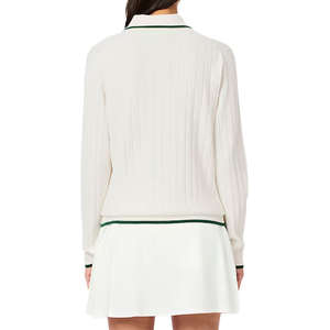 Polo de Algodón Personalizado al por Mayor con Logotipo para Mujer, con Botones, Estilo Preppy Deportivo, de Alta Calidad para Otoño e Invierno - Product Image 4