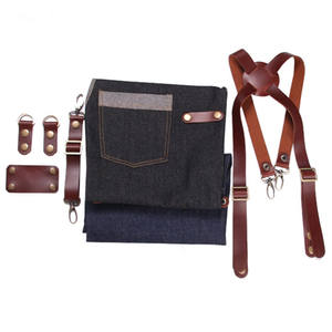 ผ้ากันเปื้อนเดนิมสำหรับช่างตัดผมมืออาชีพ ปรับได้ ใช้ในร้านทำผม - Product Image 3